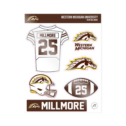 Western Michigan - NCAA Football : Ryan Millmore - Sticker Sheet-0