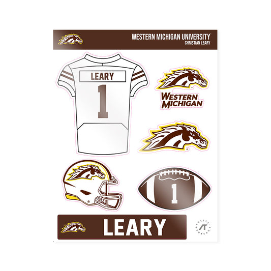 Western Michigan - NCAA Football : Christian Leary - Sticker Sheet-0