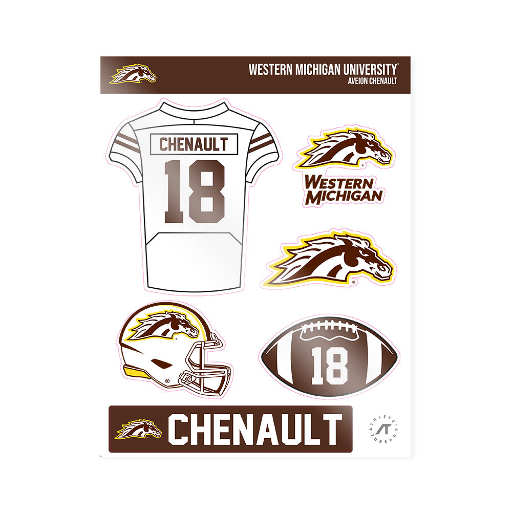 Western Michigan - NCAA Football : Aveion Chenault - Sticker Sheet-0