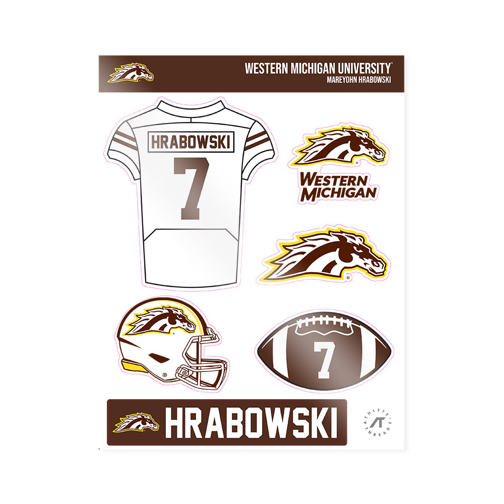 Western Michigan - NCAA Football : Mareyohn Hrabowski - Sticker Sheet-0