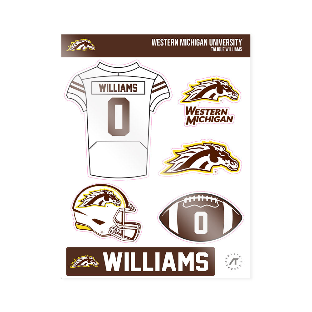 Western Michigan - NCAA Football : Talique Williams - Sticker Sheet-0