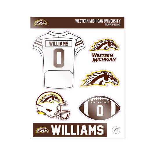 Western Michigan - NCAA Football : Talique Williams - Sticker Sheet-0