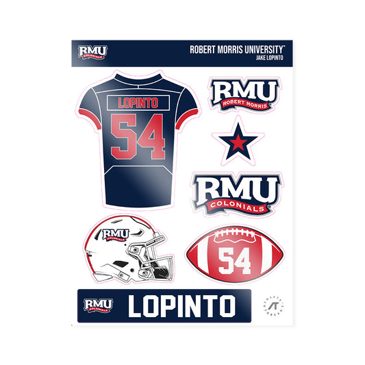 Robert Morris - NCAA Football : Jake Lopinto - Sticker Sheet-0