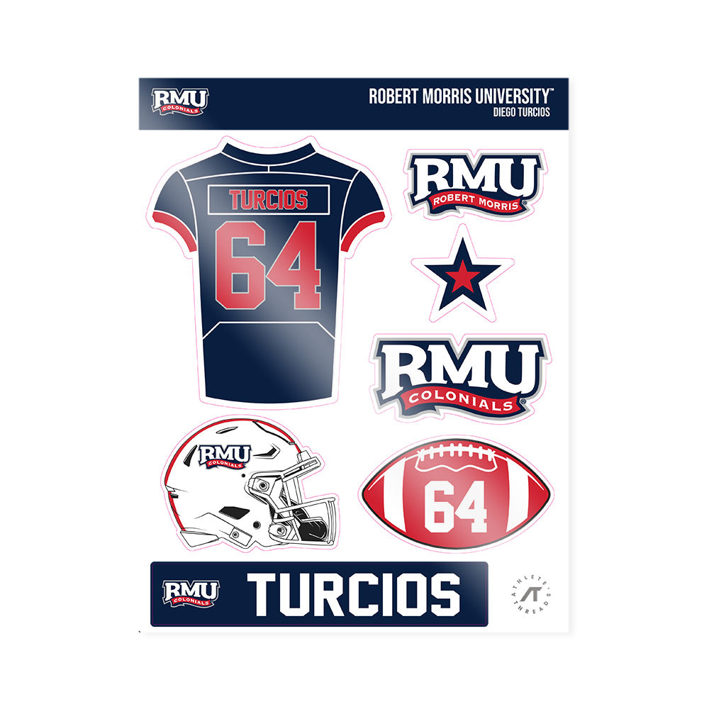 Robert Morris - NCAA Football : Diego Turcios - Sticker Sheet-0