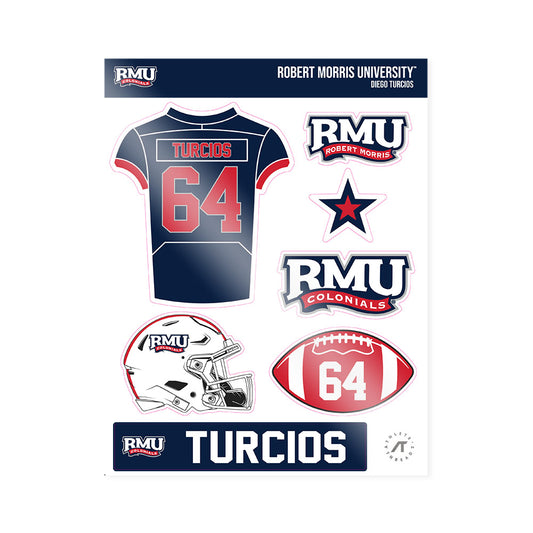 Robert Morris - NCAA Football : Diego Turcios - Sticker Sheet-0