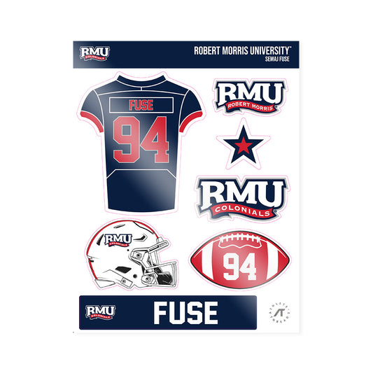 Robert Morris - NCAA Football : Semaj Fuse - Sticker Sheet-0
