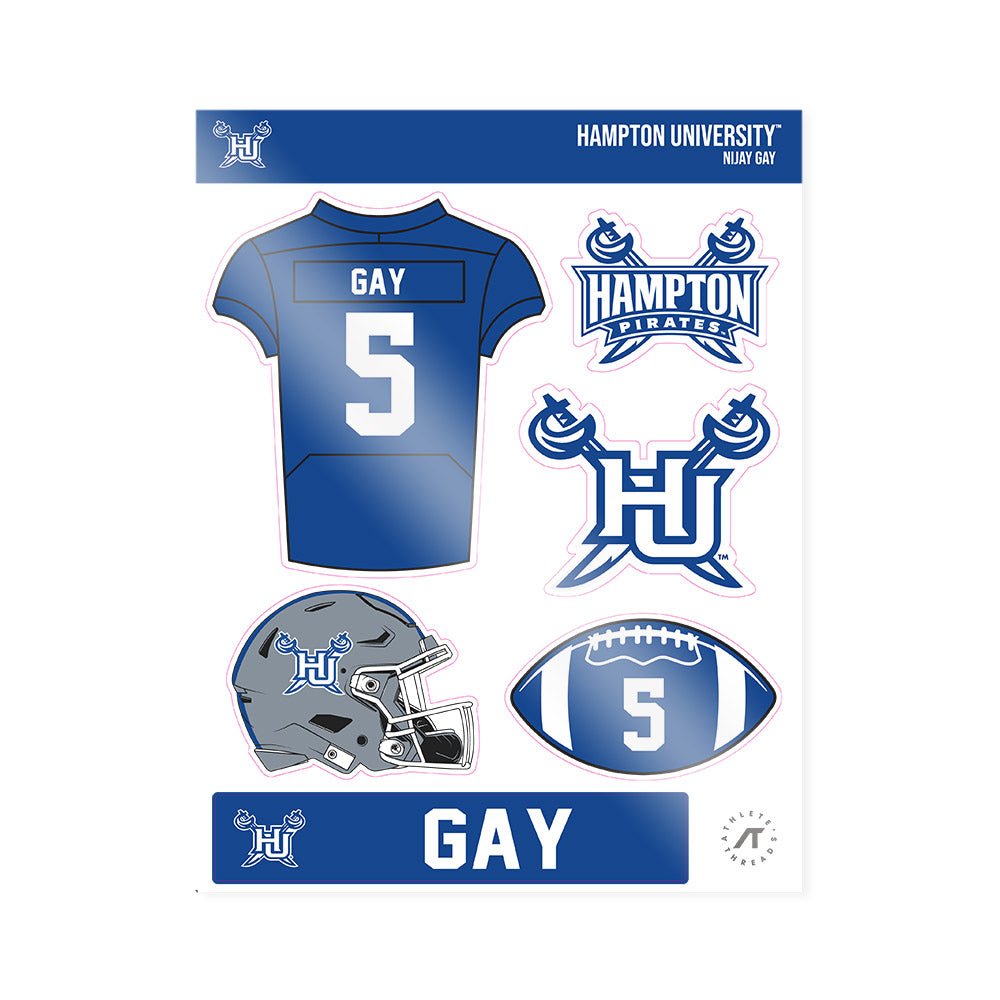Hampton - NCAA Football : Nijay Gay - Sticker Sheet-0