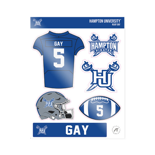 Hampton - NCAA Football : Nijay Gay - Sticker Sheet-0