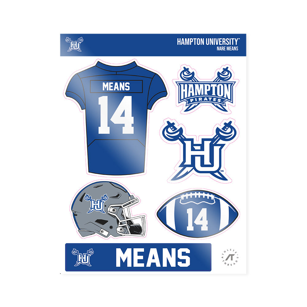 Hampton - NCAA Football : Nare Means - Sticker Sheet-0