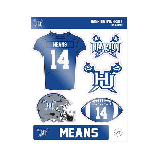 Hampton - NCAA Football : Nare Means - Sticker Sheet-0