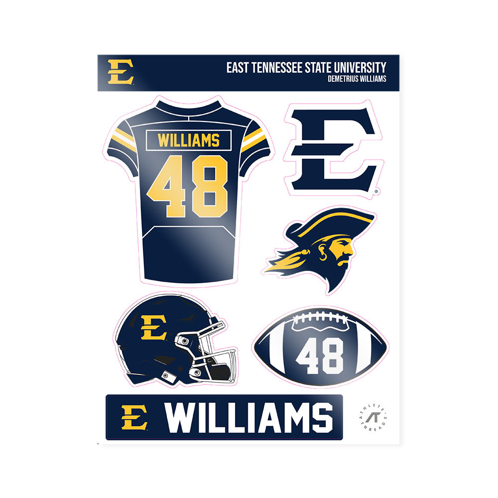 East Tennessee State - NCAA Football : Demetrius Williams - Sticker Sheet-0