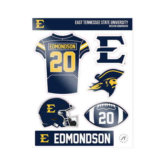 East Tennessee State - NCAA Football : Weston Edmondson - Sticker Sheet-0