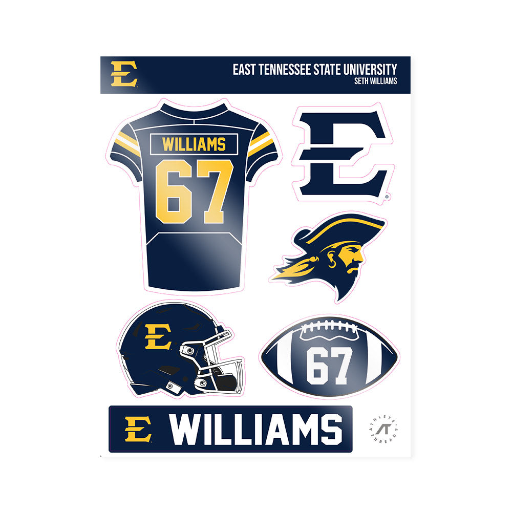 East Tennessee State - NCAA Football : Seth Williams - Sticker Sheet-0