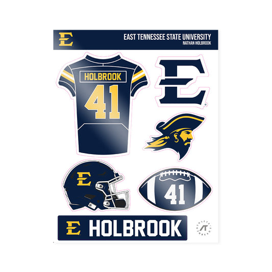 East Tennessee State - NCAA Football : Nathan Holbrook - Sticker Sheet-0