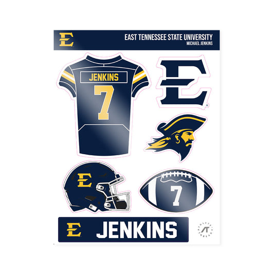 East Tennessee State - NCAA Football : Michael Jenkins - Sticker Sheet-0