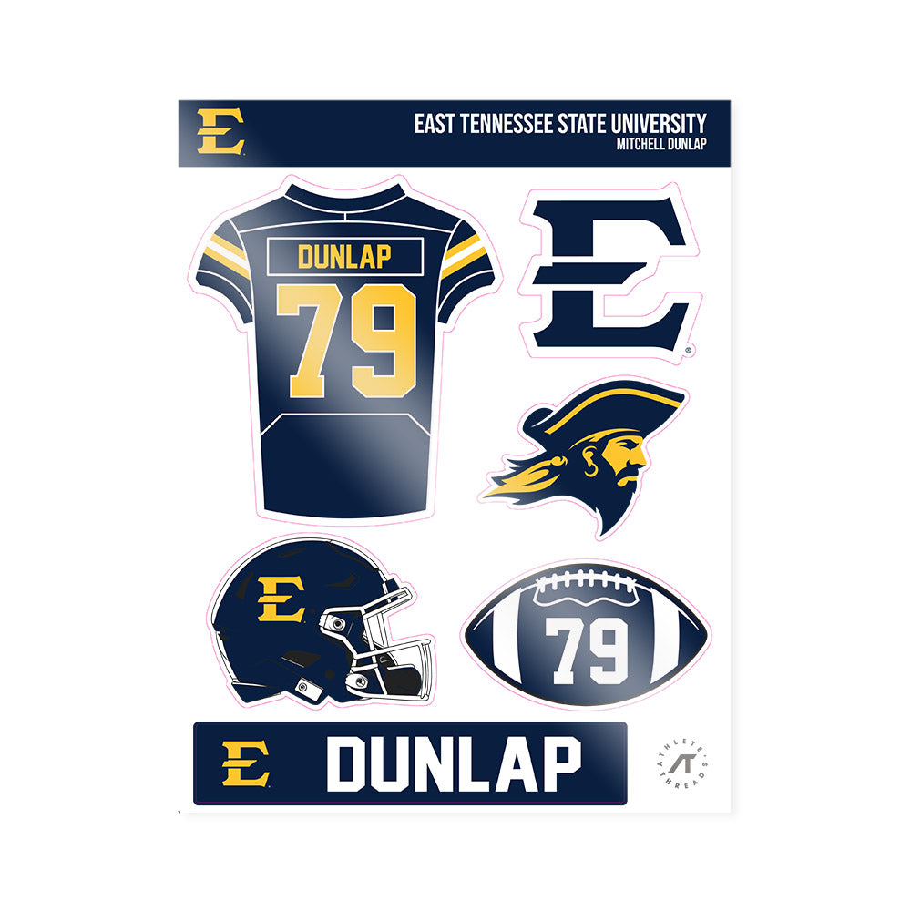 East Tennessee State - NCAA Football : Mitchell Dunlap - Sticker Sheet-0