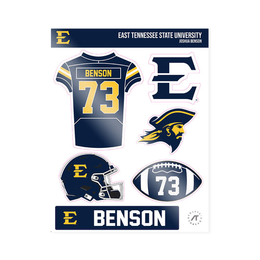 East Tennessee State - NCAA Football : Joshua Benson - Sticker Sheet-0