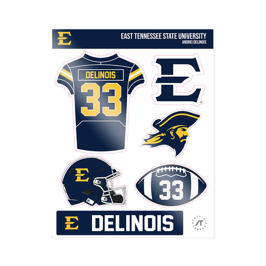 East Tennessee State - NCAA Football : Andrei Delinois - Sticker Sheet-0