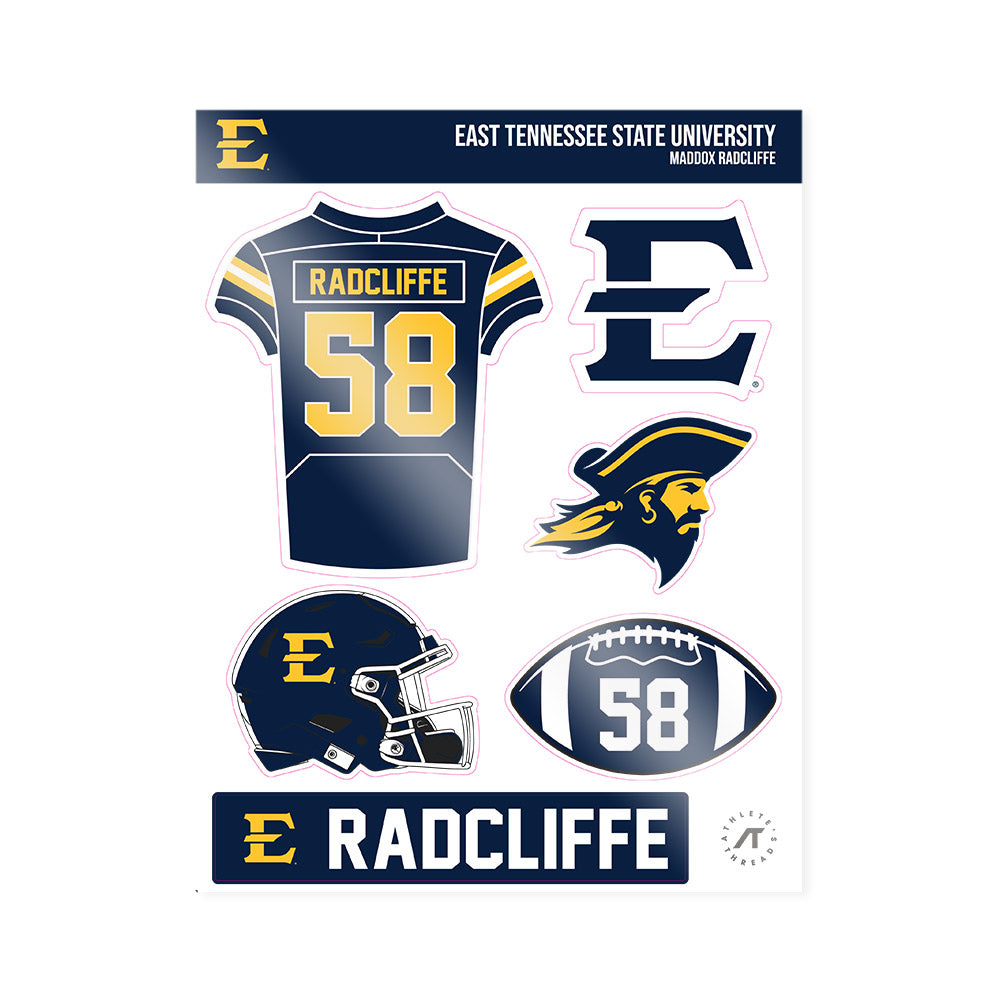East Tennessee State - NCAA Football : Maddox Radcliffe - Sticker Sheet-0