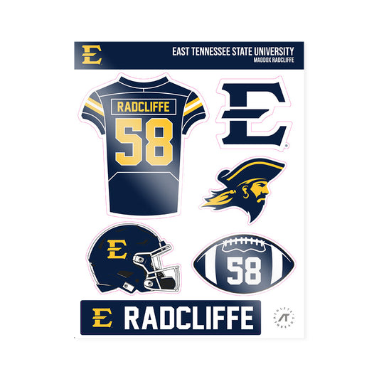 East Tennessee State - NCAA Football : Maddox Radcliffe - Sticker Sheet-0