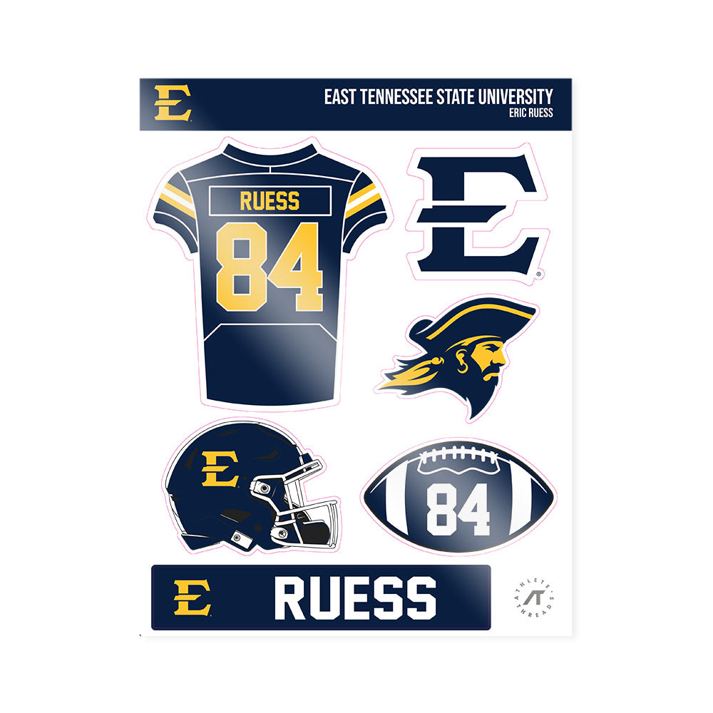 East Tennessee State - NCAA Football : Eric Ruess - Sticker Sheet-0