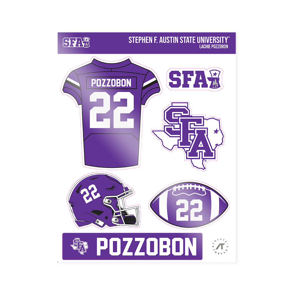 SFA - NCAA Football : Lachie Pozzobon - Sticker Sheet-0