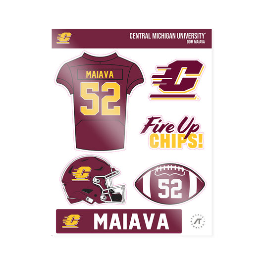 Central Michigan - NCAA Football : Dom Maiava - Sticker Sheet-0