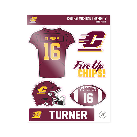 Central Michigan - NCAA Football : Jaree turner - Sticker Sheet-0