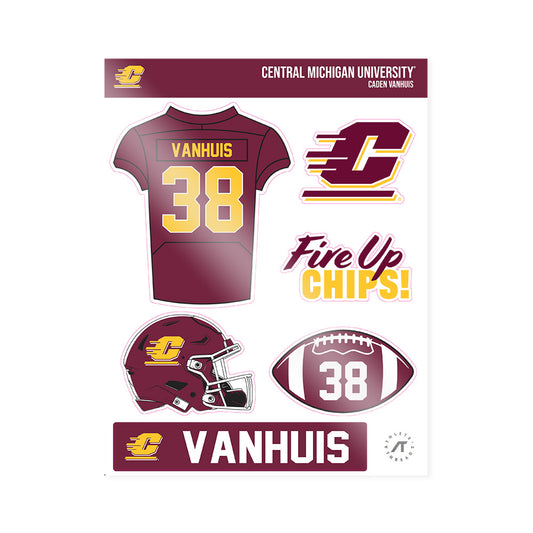 Central Michigan - NCAA Football : Caden VanHuis - Sticker Sheet-0