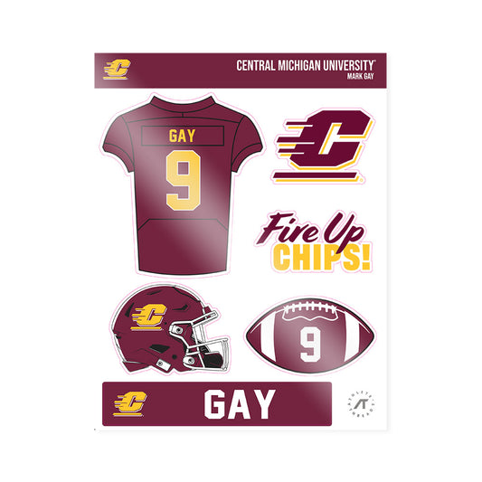Central Michigan - NCAA Football : Mark Gay - Sticker Sheet-0