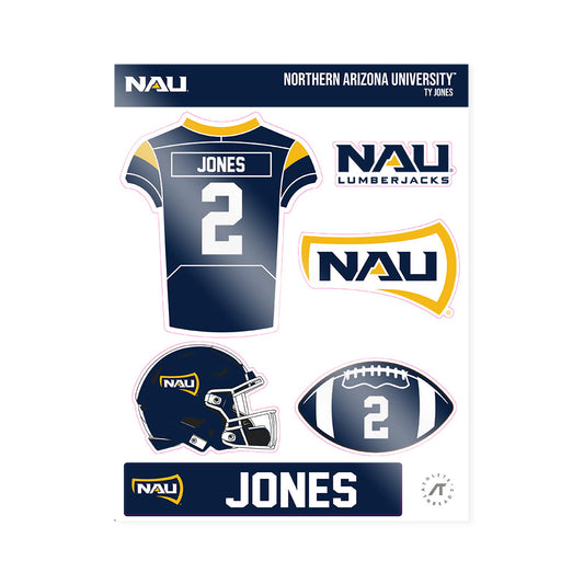 Northern Arizona - NCAA Football : Ty Jones - Sticker Sheet-0