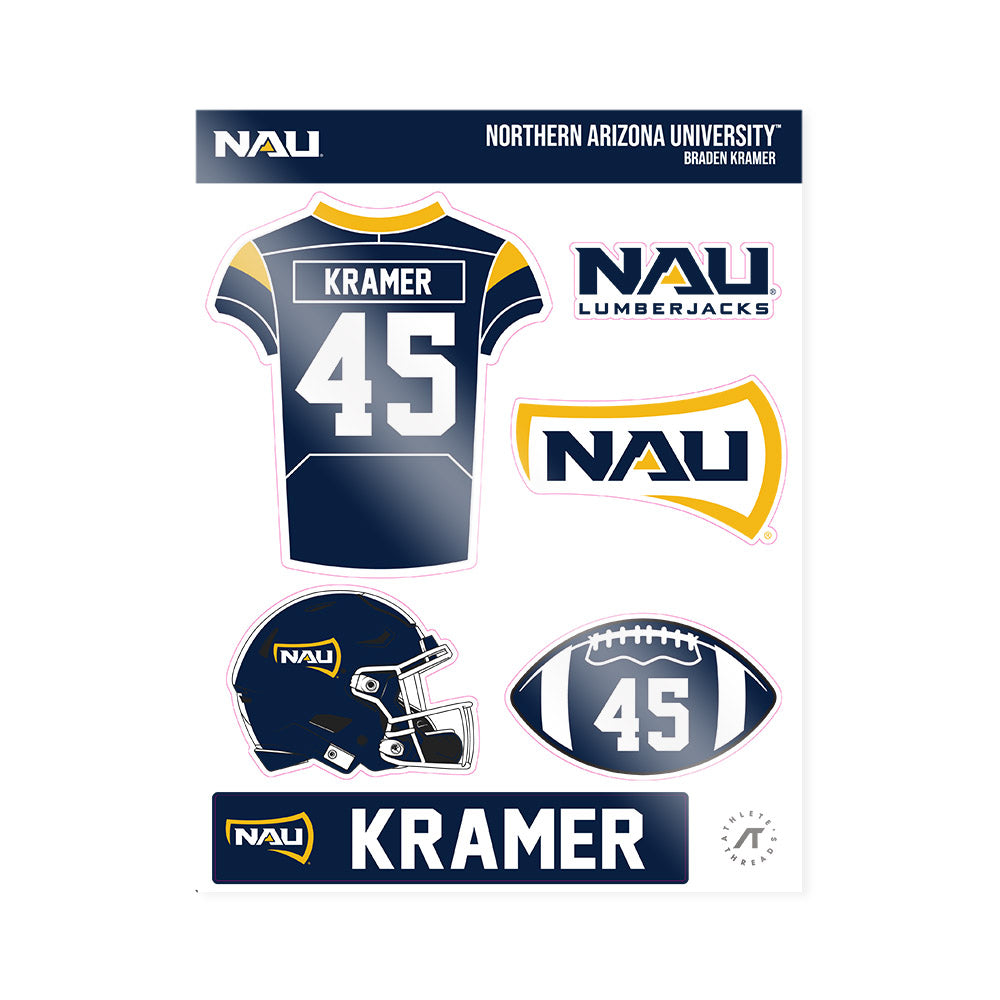 Northern Arizona - NCAA Football : Braden Kramer - Sticker Sheet-0