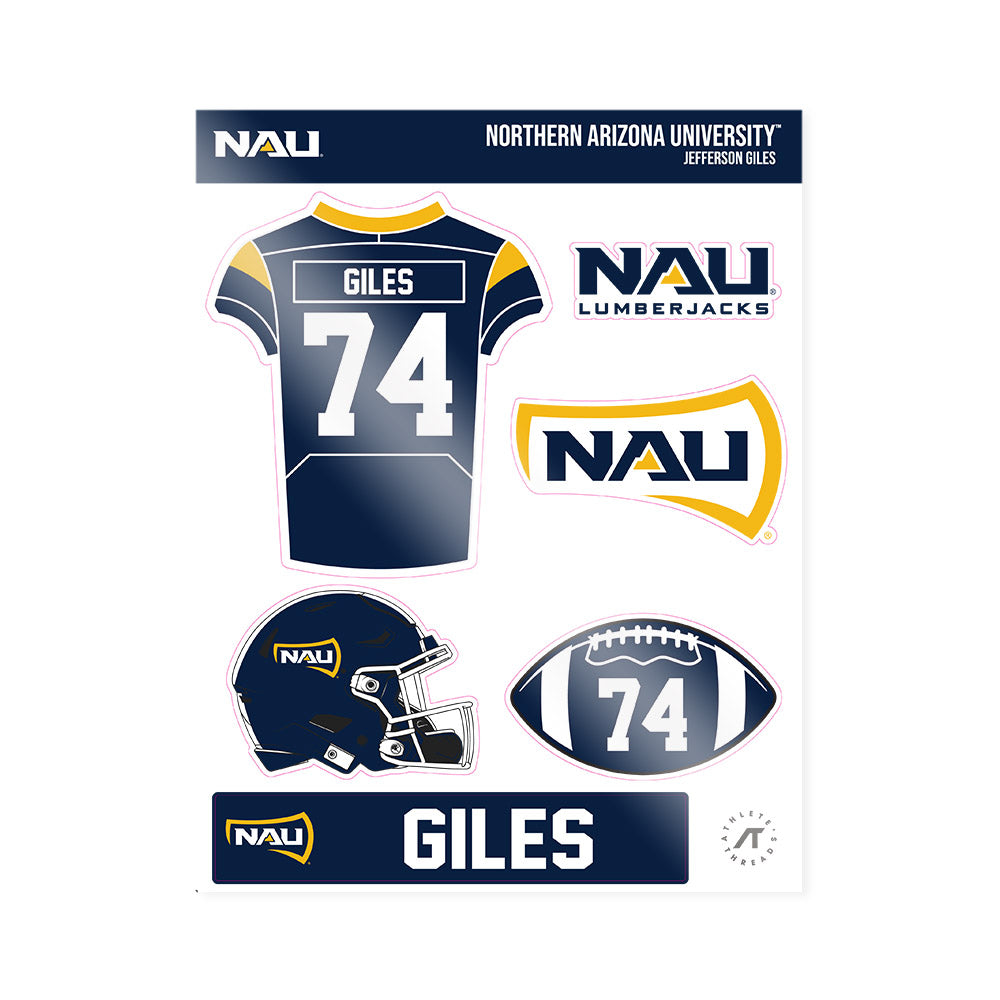 Northern Arizona - NCAA Football : Jefferson Giles - Sticker Sheet-0