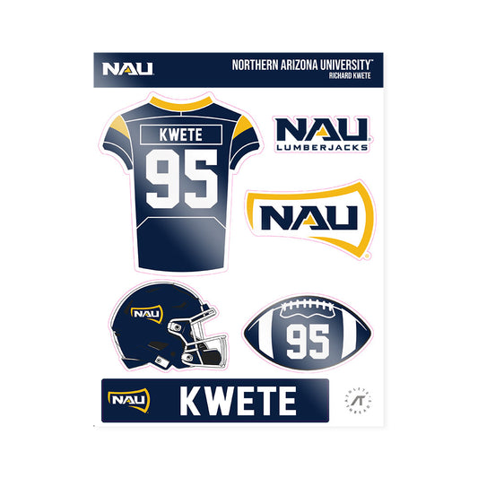 Northern Arizona - NCAA Football : Richard Kwete - Sticker Sheet-0