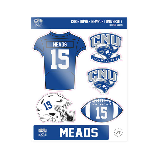 CNU - NCAA Football : Cooper Meads - Sticker Sheet-0