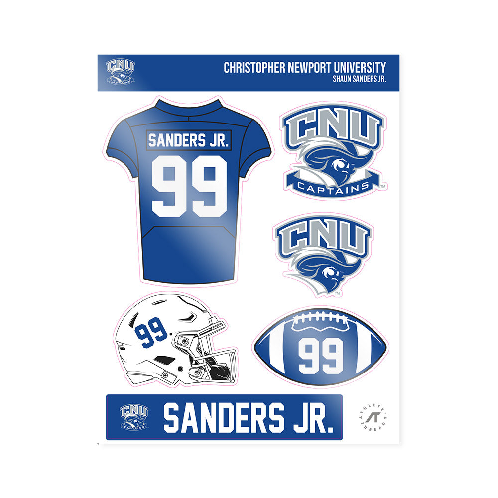CNU - NCAA Football : Shaun Sanders Jr. - Sticker Sheet-0