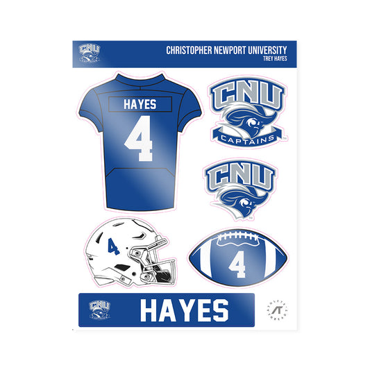 CNU - NCAA Football : Trey Hayes - Sticker Sheet-0
