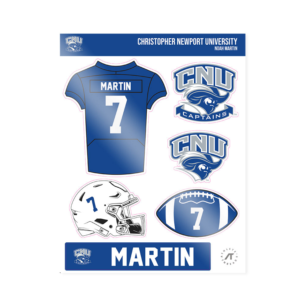 CNU - NCAA Football : Noah Martin - Sticker Sheet-0