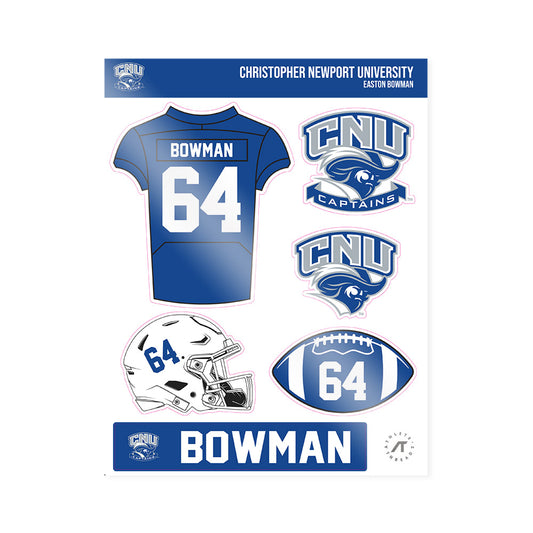 CNU - NCAA Football : Easton Bowman - Sticker Sheet-0