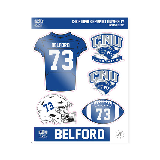 CNU - NCAA Football : Andrew Belford - Sticker Sheet-0