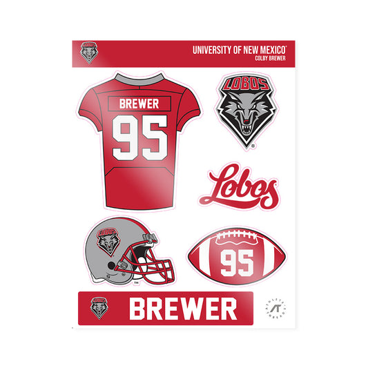 New Mexico - NCAA Football : Colby Brewer - Sticker Sheet-0