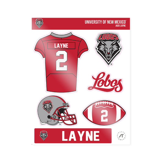 New Mexico - NCAA Football : Jack Layne - Sticker Sheet-0