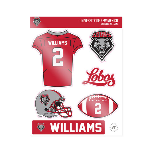 New Mexico - NCAA Football : Abraham Williams - Sticker Sheet-0