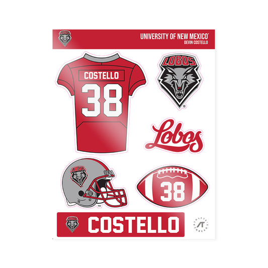 New Mexico - NCAA Football : Devin Costello - Sticker Sheet-0