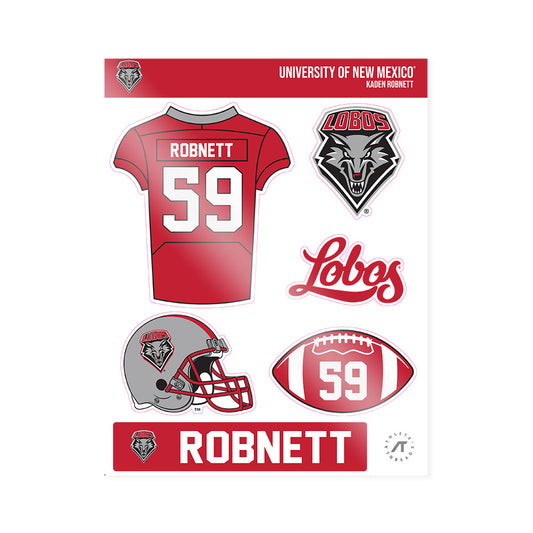 New Mexico - NCAA Football : Kaden Robnett - Sticker Sheet-0