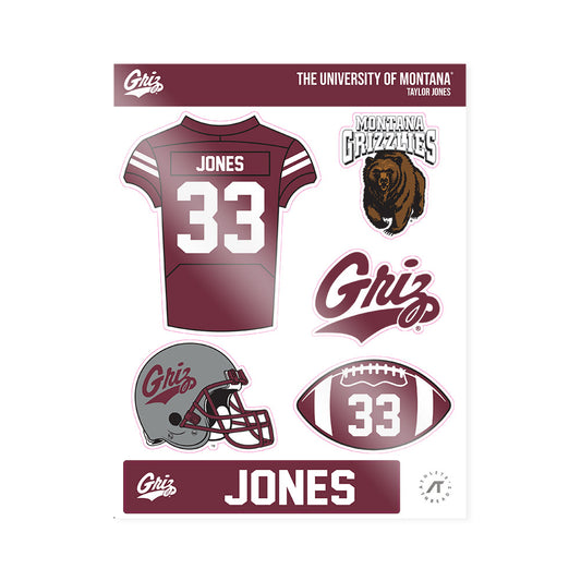 Montana - NCAA Football : Taylor Jones - Sticker Sheet-0