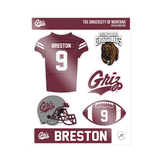 Montana - NCAA Football : Justus Breston - Sticker Sheet-0