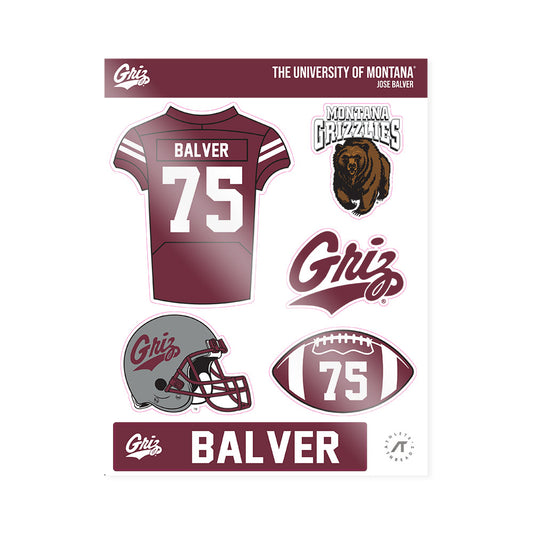 Montana - NCAA Football : jose balver - Sticker Sheet-0