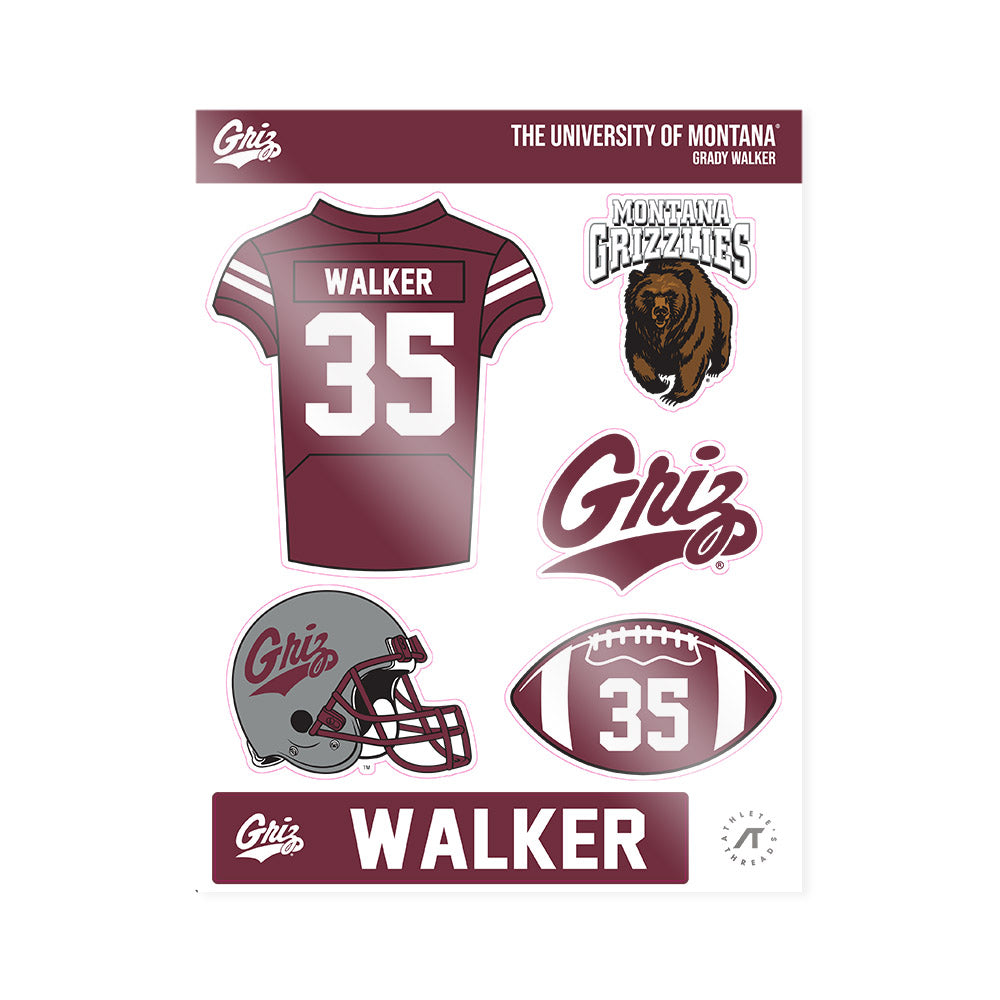 Montana - NCAA Football : Grady Walker - Sticker Sheet-0