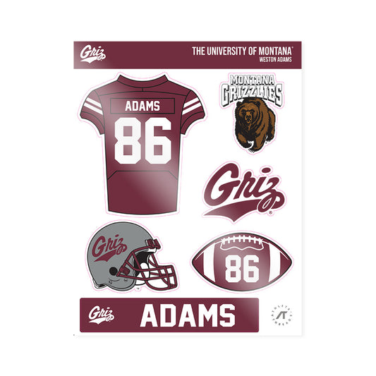 Montana - NCAA Football : Weston Adams - Sticker Sheet-0